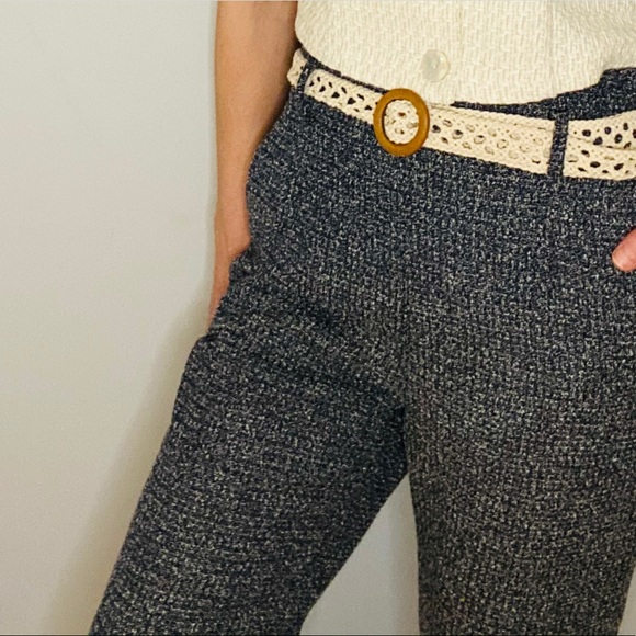 Zara Pants - Zara hi waist cropped tweed trousers w belt
